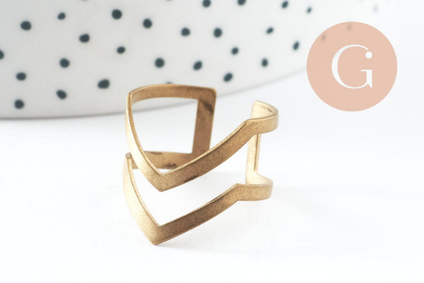 Bague réglable double pointe 19mm, x2 (G1486)