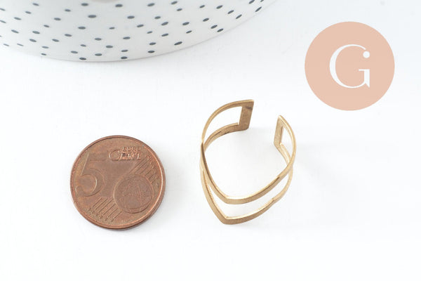 Bague réglable double pointe 19mm, x2 (G1486)