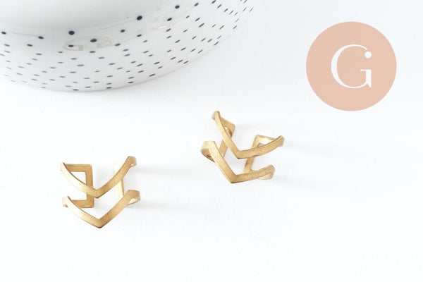 Bague réglable double pointe 19mm, x2 (G1486)