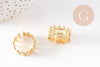 Bague réglable fantaisie acier inoxydable doré Taille 54, x1 (G10530)