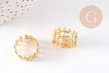 Bague réglable fantaisie acier inoxydable doré Taille 54, x1 (G10530)