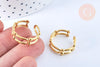 Bague réglable grosse maille acier doré Taille 54, x1 (G6412)