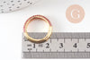 Bague réglable laiton doré zircon coloré 16mm, x1 (G4336)