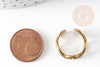 Bague réglable maille boucle laiton brut 16mm, x2 (G3757)