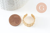 Bague réglable pois acier doré taille 54, Une bague résistante à la vie x1 G9765