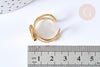 Bague réglable pour cabochon 10mm en acier 201 inoxydable doré, x1 (G7755)