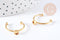 Bague réglable pour cabochon 4mm en acier doré inoxydable IP 18mm, x1 (G4311)