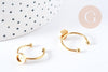 Bague réglable pour cabochon 6mm en acier doré inoxydable IP 18mm, x1 (G4314)