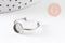 Bague réglable pour cabochon 8mm acier platine inoxydable 18mm, x1 (G10936)