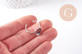 Bague réglable pour cabochon ovale 14x10mm en acier 304 inoxydable platine , x2 (G10295)