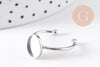 Bague réglable pour cabochon ovale 9x10mm en acier 304 inoxydable platine , x2 (G10297)