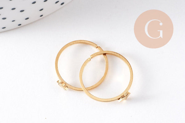 Bague réglable soleil ou étoile acier doré 304 inoxydable, x1 (G10356)