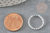 Bague réglable torsadée argent 925 massif 20mm, x1 (G9138)