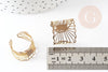 Bague réglable vague laiton brut 19mm, x2 (G0321)