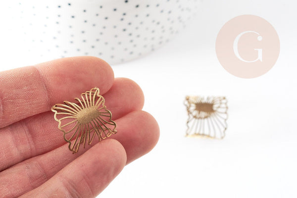 Bague réglable vague laiton brut 19mm, x2 (G0321)