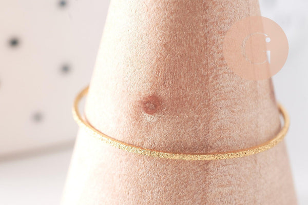 Bague très fine alliance acier inoxydable doré sablée 1mm, x1 (G10366)