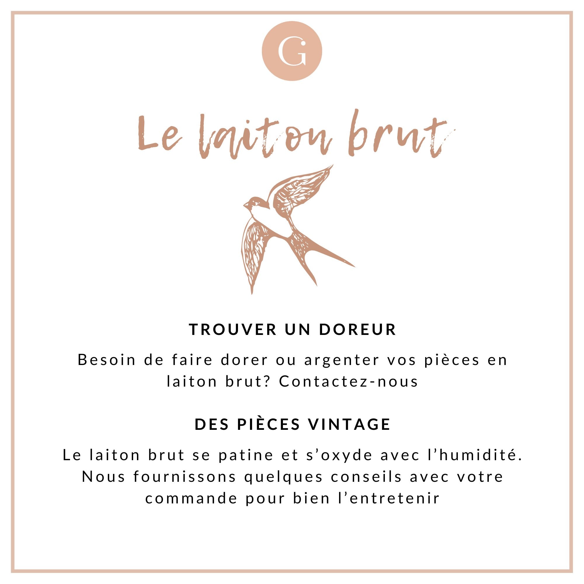 Chaine extension laiton brut 45mm, x5 (G11109)
