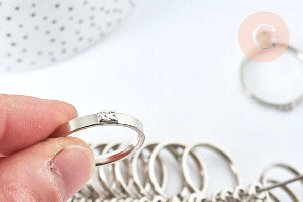 Baguier 33 tailles outil de mesure bagues doigts métal argenté, x1 G6953