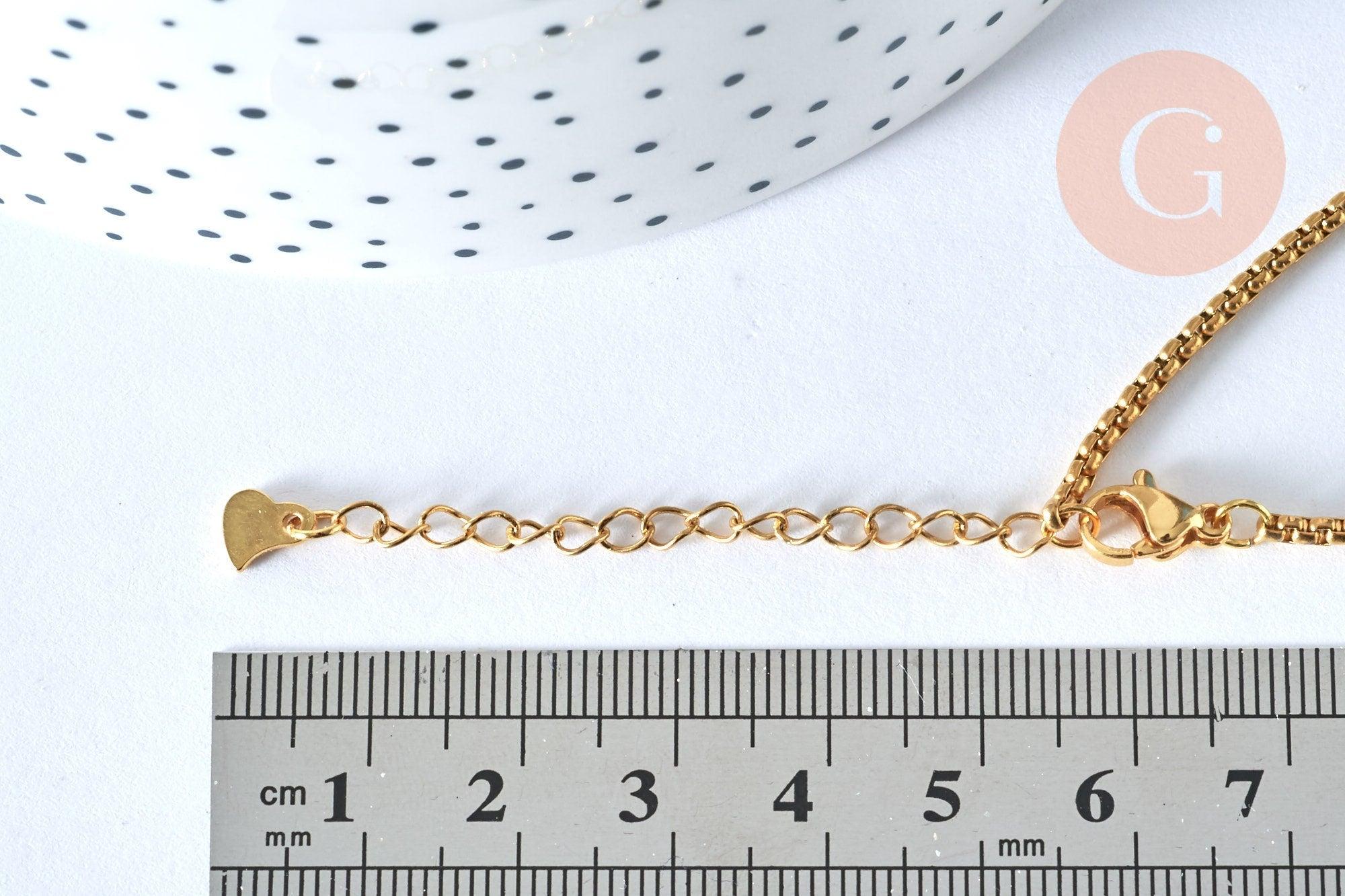 Base de bracelet ajustable maille vénitienne or acier 304 inoxydable doré 14k 16cm, x1 G5991