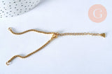 Base de bracelet ajustable maille vénitienne or acier 304 inoxydable doré 14k 16cm, x1 G5991