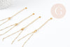 Base de bracelet ajustable satellite acier inoxydable doré 14k 14.5cm, x1 (G5973)