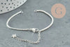 Base de bracelet chaine vénitienne acier 304 inoxydable platine 15.5cm, x1 (G9448)