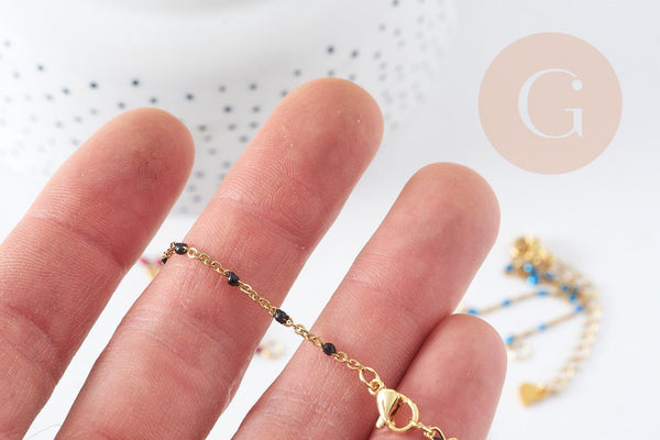 Base de bracelet résine acier 304 doré inoxydable 14.2cm, x1 (G9106)