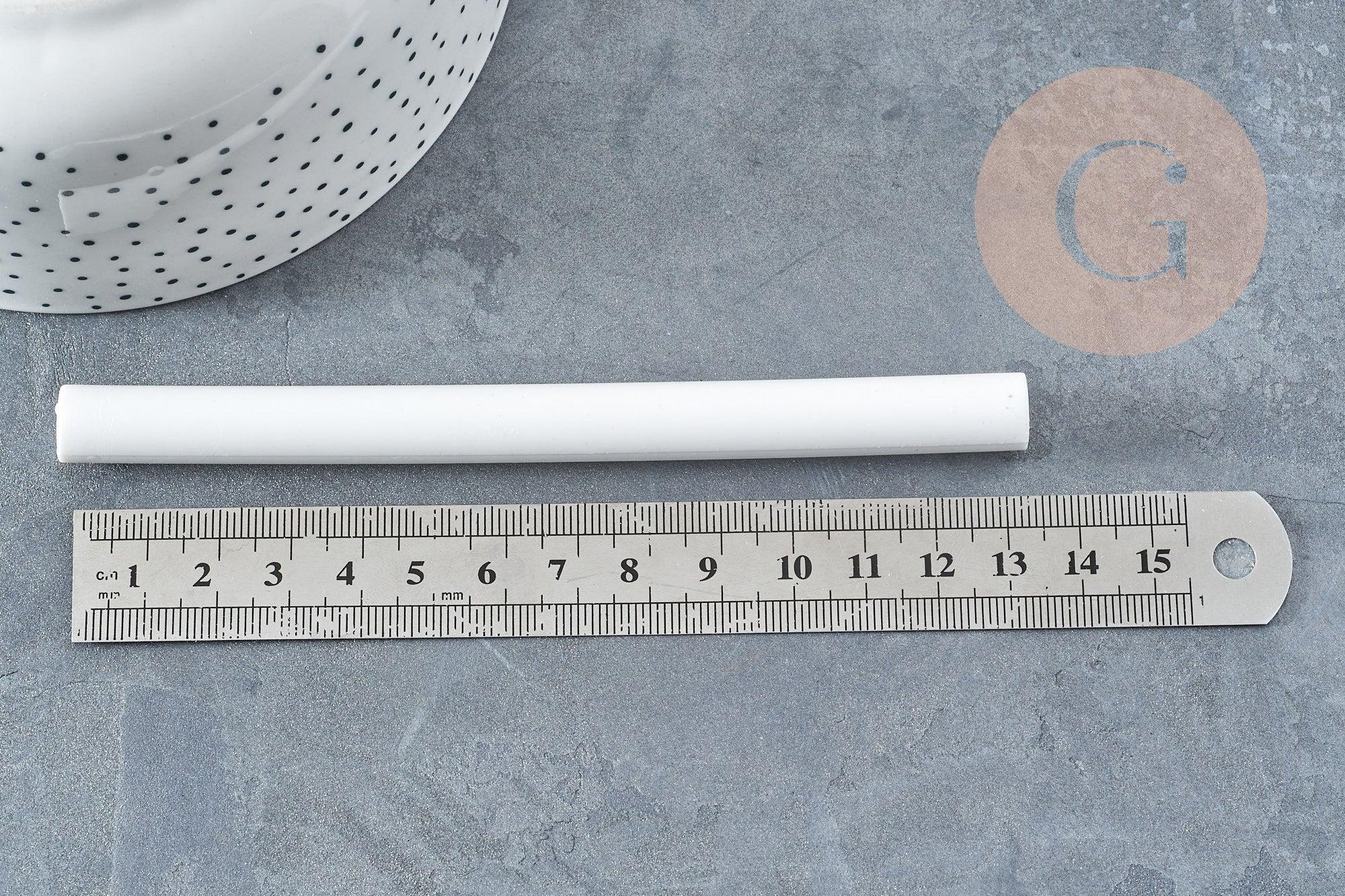 Baton de cire à cacheter blanc 135mm, fourniture pour création de sceaux personnalisés invitations de mariage DIY, x1 (G8918)