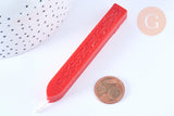 Batonnet de cire à cacheter rouge vif avec mèche, x1 (G7156)