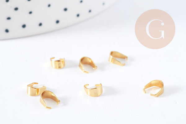 Bélière acier inoxydable 304 doré 7mm, x5 (G8761)