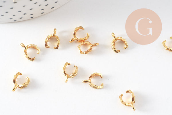 Bélière feuille zamac doré 11mm, x10 (G3515)