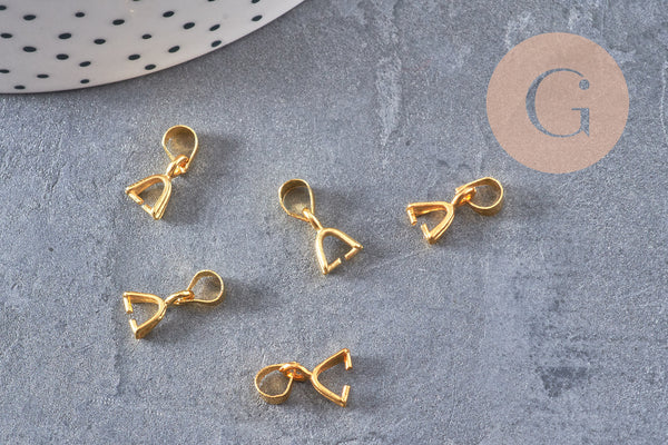 Bélière laiton doré 12mm, x10 (G3563)