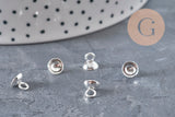 Colgante conector de acero inoxidable 201 plateado de 6 mm, x5 (G11170)