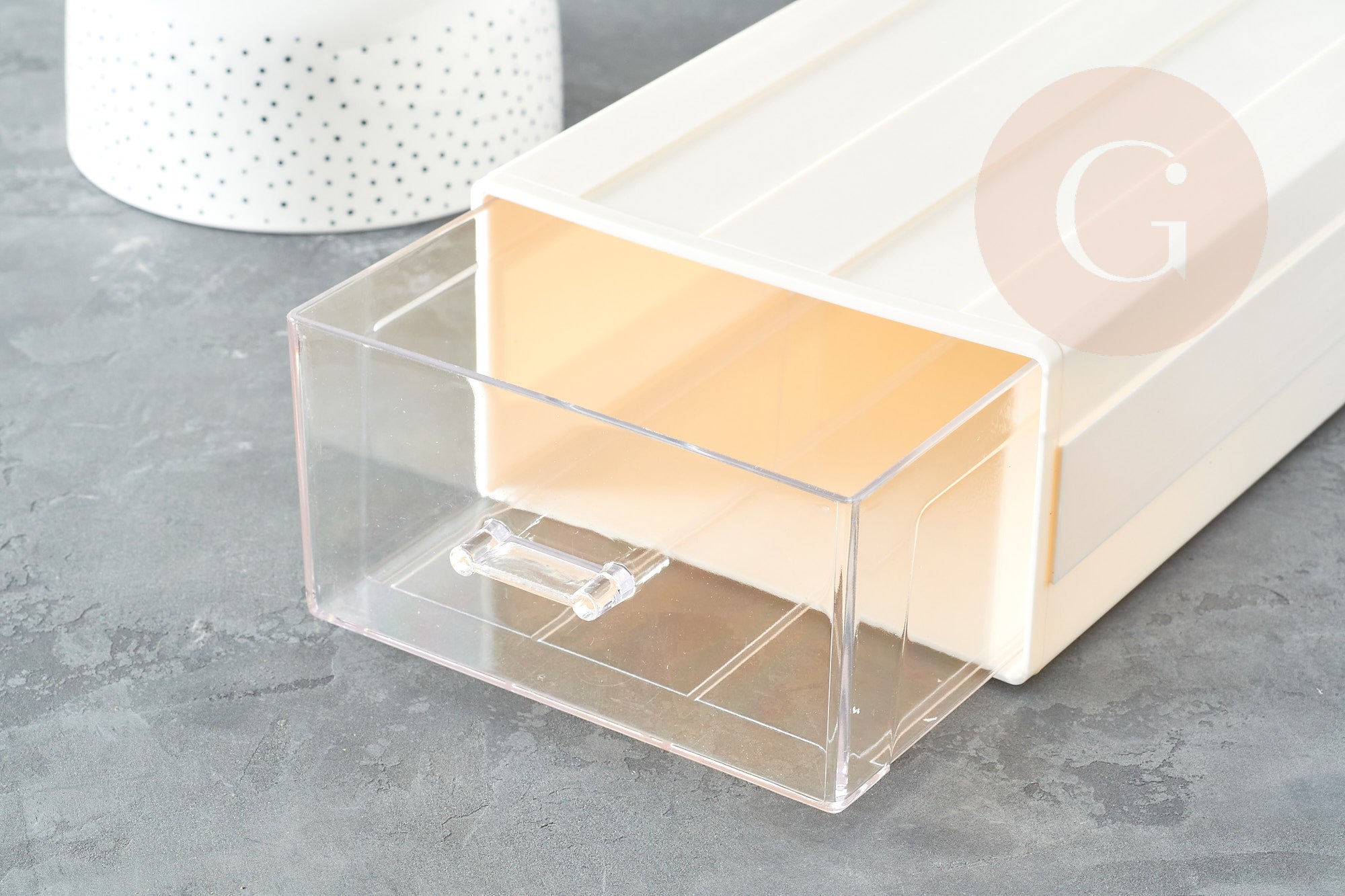 Boite rangement perles bijoux fournitures en plastique 1 tiroir 21cm, x1 (G9188)