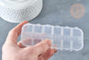 Boite rangement perles en plastique rectangulaire, x1 (G8162)