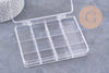 Boite rangement perles en plastique trnsparent rectangulaire 12 cases 13cm, x1 (G10257)