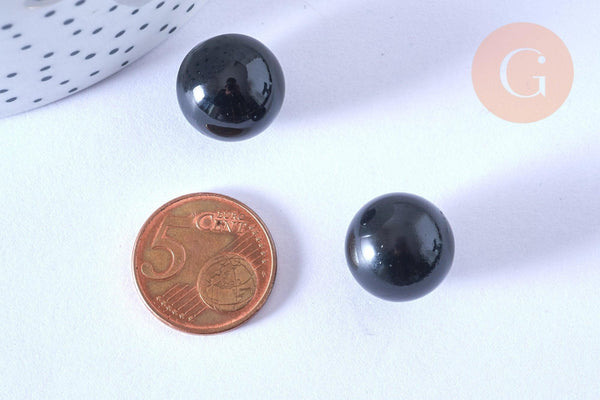 Bola carillon d'harmonie noir métallisé 16mm, x1 (G6684)