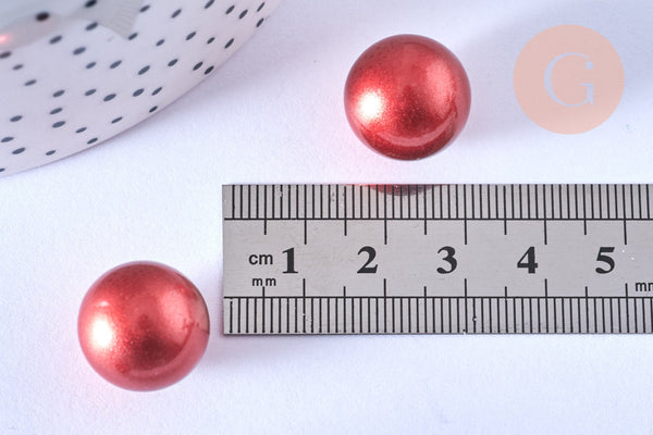 Bola carillon d'harmonie rouge métallisé 16mm, x1 (G6685)