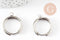 Boucles créole avec anneau dormeuse acier 201 inoxydable platine 25mm, x2 (G9320)