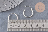 Boucles créoles fine argent 925 massif 16mm, x2 (G4685)