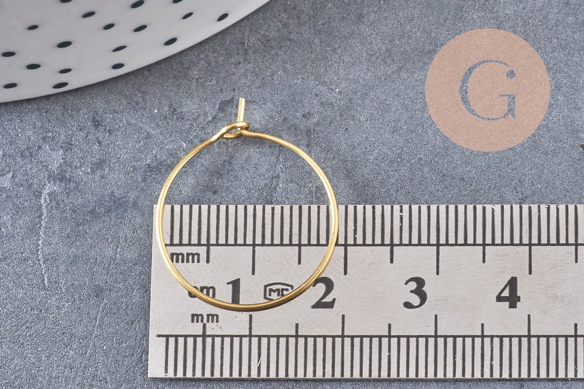 Boucles créoles laiton brut 20mm, x10 (G3730)