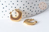 Boucles d'oreilles Créoles Losange acier 304 doré oreilles percées 19mm, la paire (G7974)
