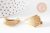 Boucles d'oreilles coquillage acier inoxydable 304 doré 26mm, la paire, (G10756)