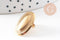 Boucles d'oreilles puce ovale acier 304 inoxydable doré 19mm, la paire (G10900)