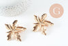 Boucles fleur XXL zamac doré 53mm, la paire (G9655)