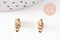 Boucles puces acier 316 inoxydable doré clef de sol 9mm, la paire (G10237)