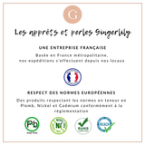 Boucles puces rectangle acier 304 inoxydable doré IP 6mm, la paire (G0212)