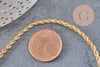 Bracelet Chaine torsadée laiton doré 18.6cm, x1 (G10821)