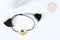 Bracelet Réglable mauvais œil noir et or 28cm cordon nylon perles rocailles tissées , bijou chance à offrir, bracelet amitié, x1 (G7679)