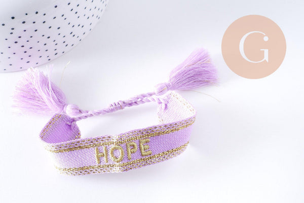 Bracelet brodé J'ADORE HOPE EFJF, x1 (G7649)